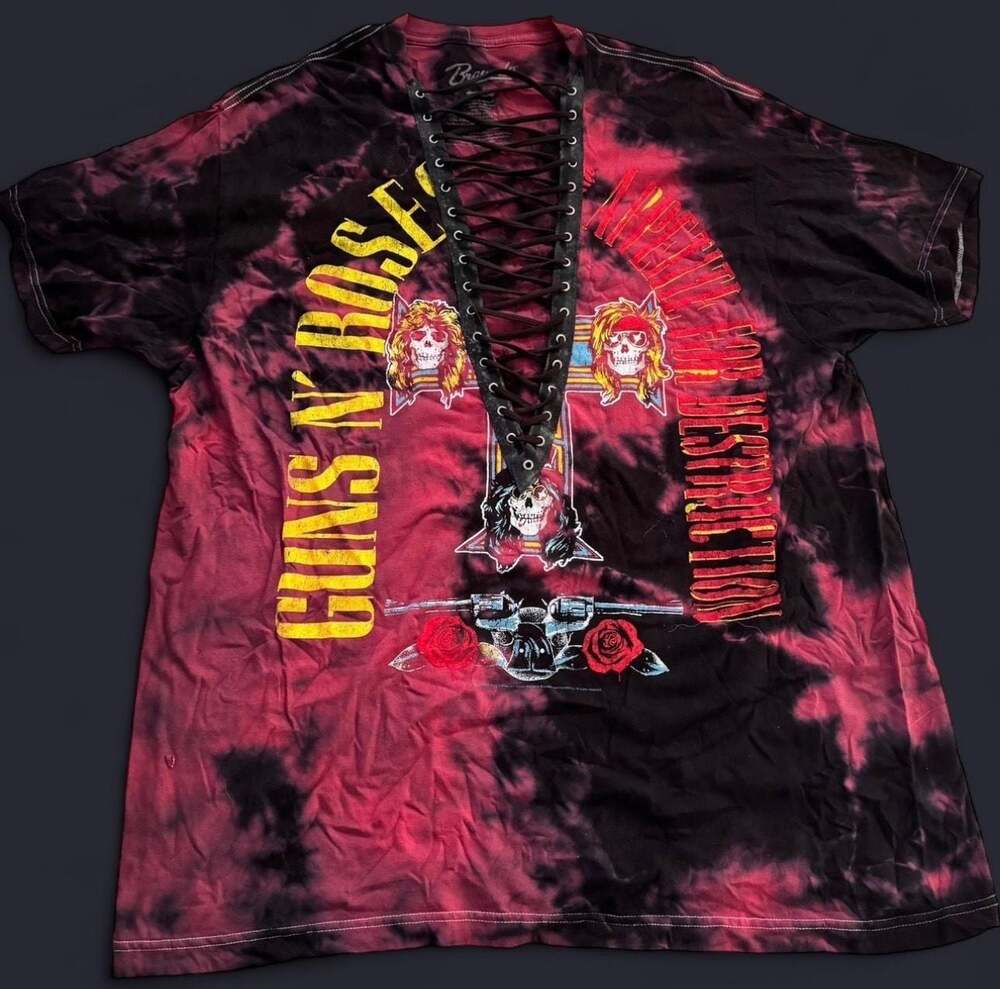 Guns N' Roses Appetite For Destruction Lace-Up Tie-Dye T-Shirt